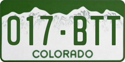 CO license plate 017BTT
