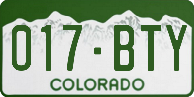 CO license plate 017BTY