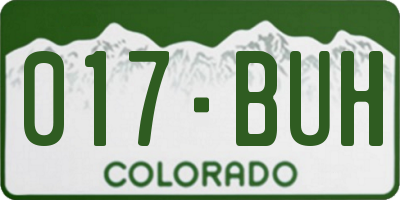 CO license plate 017BUH