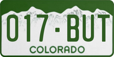 CO license plate 017BUT