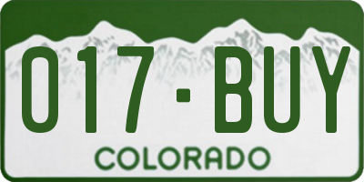CO license plate 017BUY