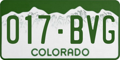 CO license plate 017BVG