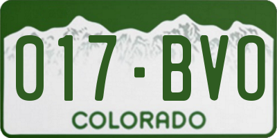 CO license plate 017BVO