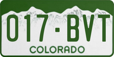 CO license plate 017BVT