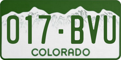 CO license plate 017BVU