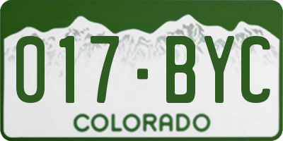 CO license plate 017BYC