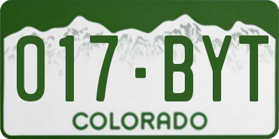CO license plate 017BYT