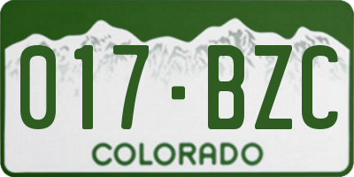 CO license plate 017BZC