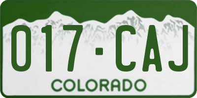 CO license plate 017CAJ