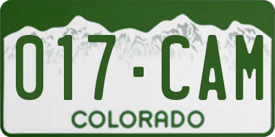 CO license plate 017CAM