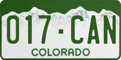 CO license plate 017CAN