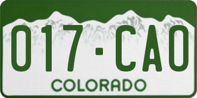 CO license plate 017CAO