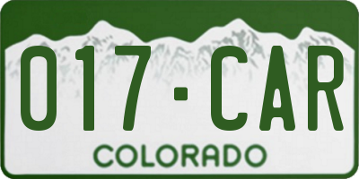 CO license plate 017CAR
