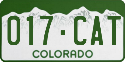 CO license plate 017CAT