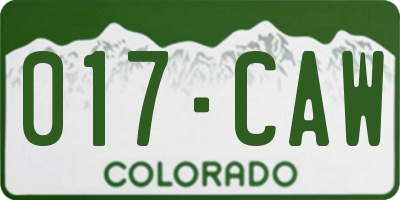 CO license plate 017CAW