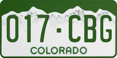 CO license plate 017CBG