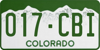 CO license plate 017CBI