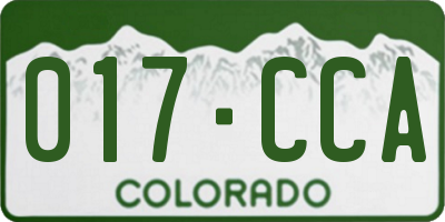 CO license plate 017CCA