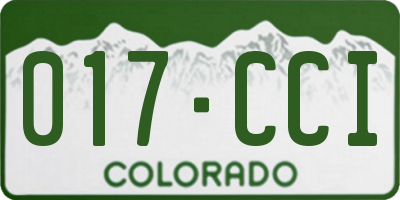 CO license plate 017CCI