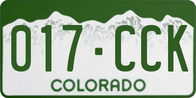 CO license plate 017CCK