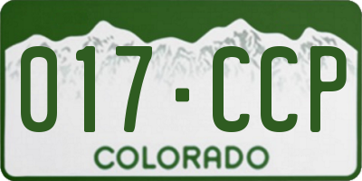 CO license plate 017CCP
