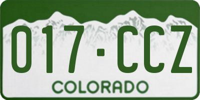 CO license plate 017CCZ