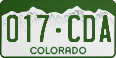 CO license plate 017CDA