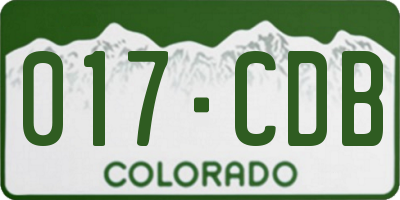 CO license plate 017CDB