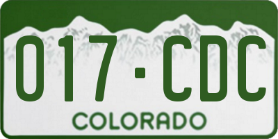 CO license plate 017CDC