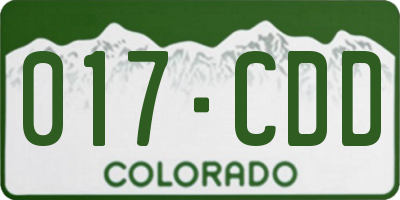 CO license plate 017CDD