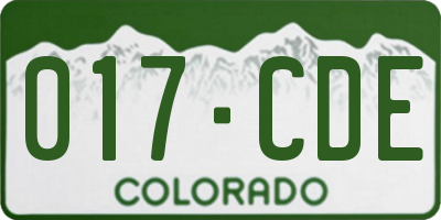 CO license plate 017CDE