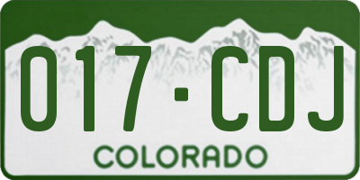 CO license plate 017CDJ