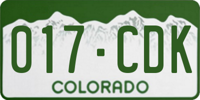 CO license plate 017CDK