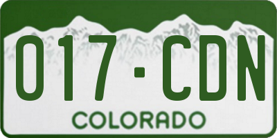 CO license plate 017CDN