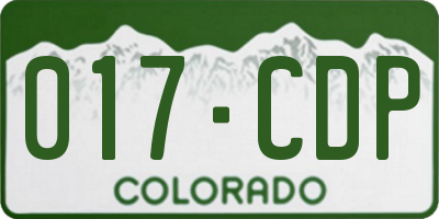 CO license plate 017CDP