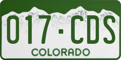 CO license plate 017CDS