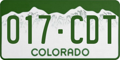 CO license plate 017CDT