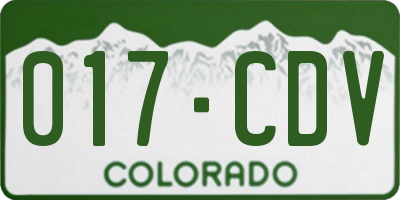 CO license plate 017CDV