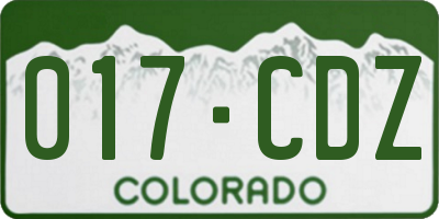 CO license plate 017CDZ