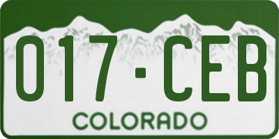 CO license plate 017CEB
