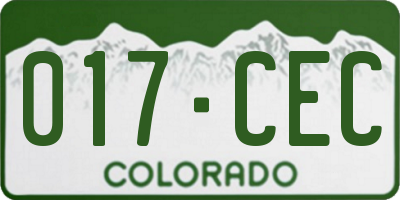CO license plate 017CEC