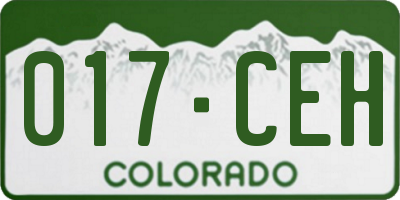 CO license plate 017CEH