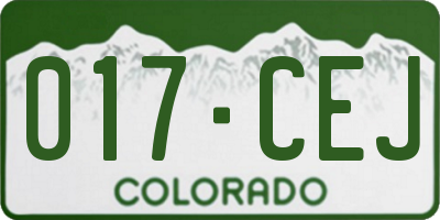 CO license plate 017CEJ
