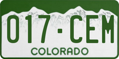 CO license plate 017CEM