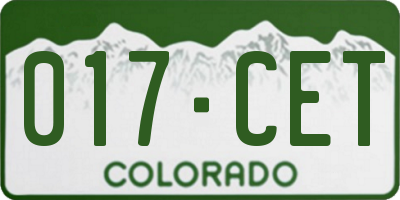 CO license plate 017CET