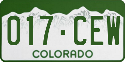 CO license plate 017CEW
