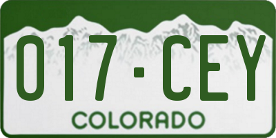 CO license plate 017CEY