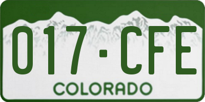 CO license plate 017CFE