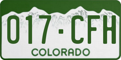 CO license plate 017CFH