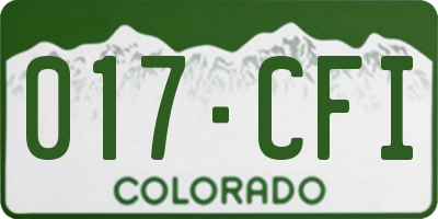 CO license plate 017CFI